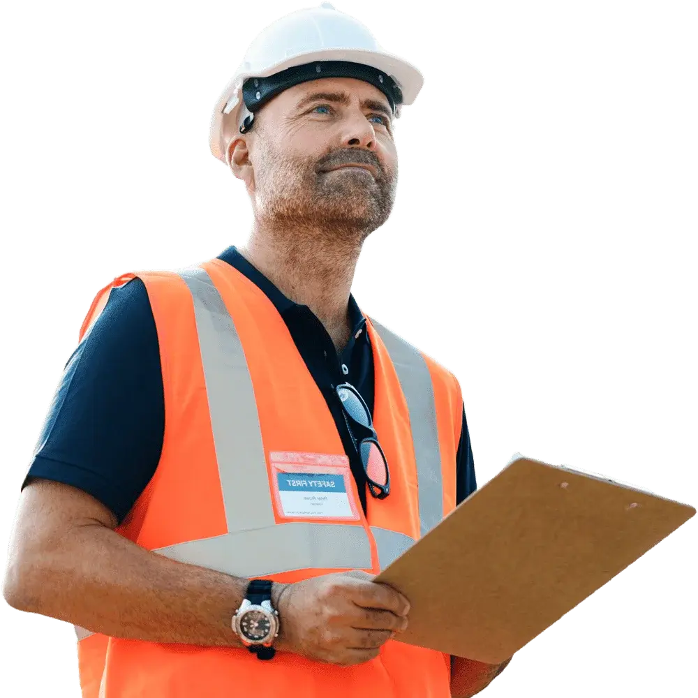 Construction Supervisor with Clipboard