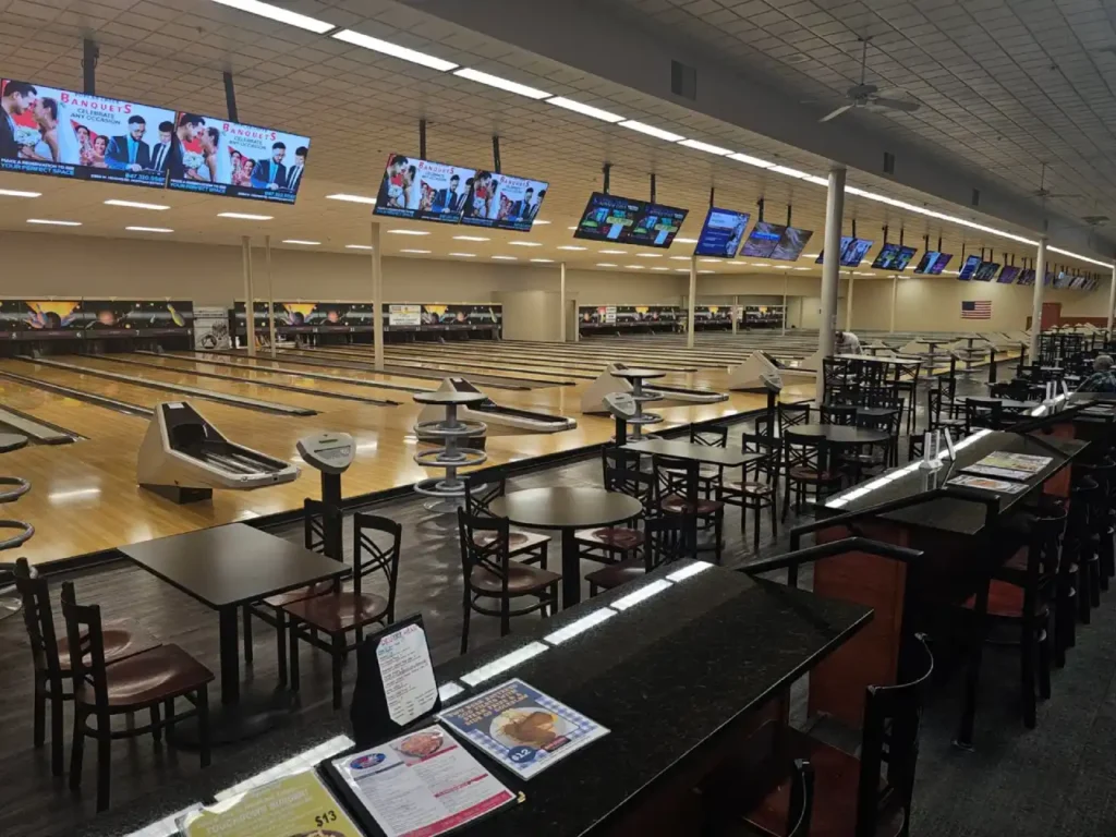 commercial bowling center interior