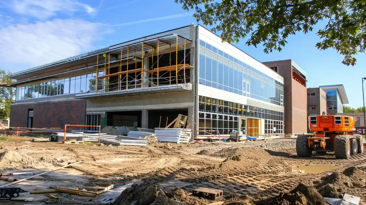 commercial building construction site