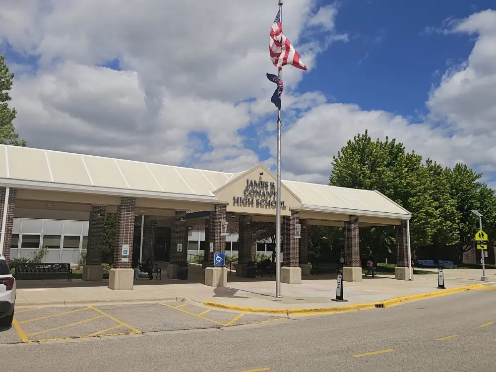 Completed 20 james-b-conant-high-school-front-entrance