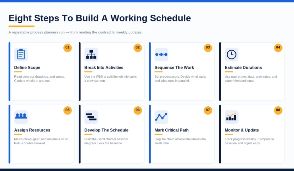 Construction Scheduling: Complete Guide to Planning, Managing, and Optimizing Construction Projects 3 How to Create a Construction Schedule
